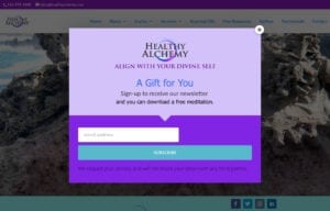 Healthy Alchemy web pop up design