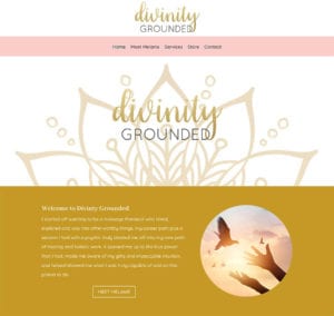 divinity grounded homepage design