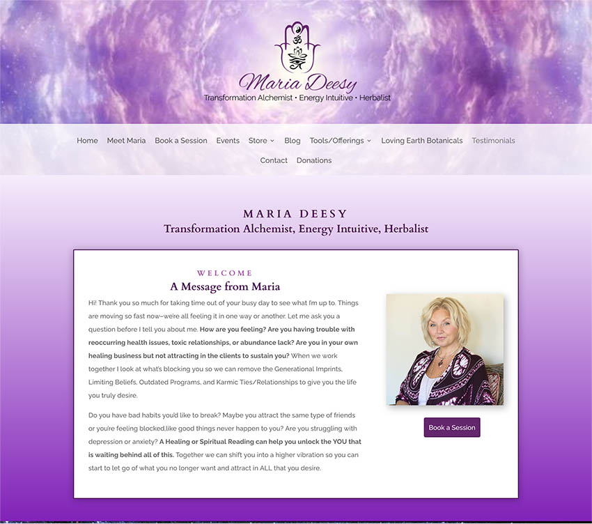 maria deesy website design