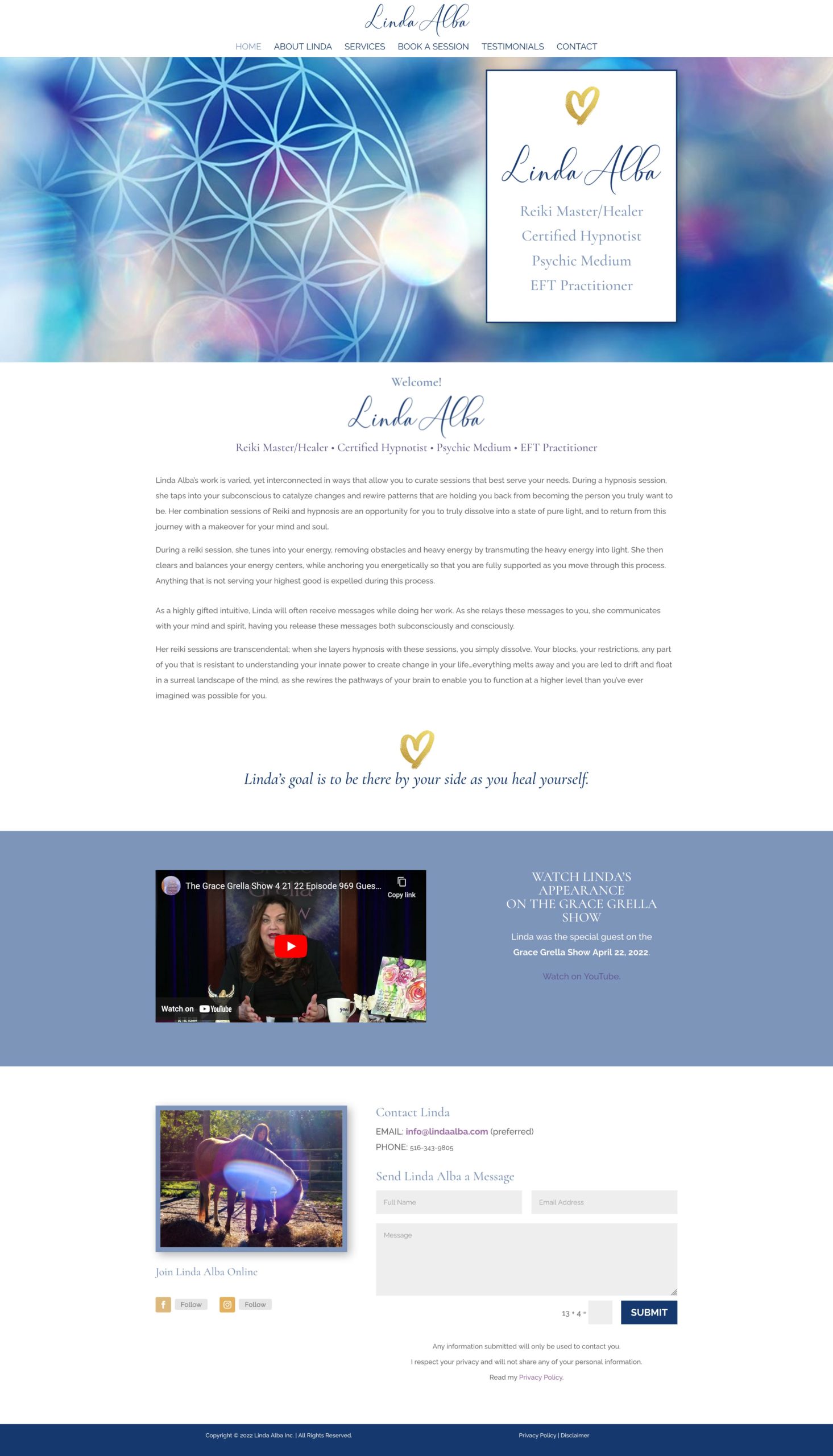 linda alba website design