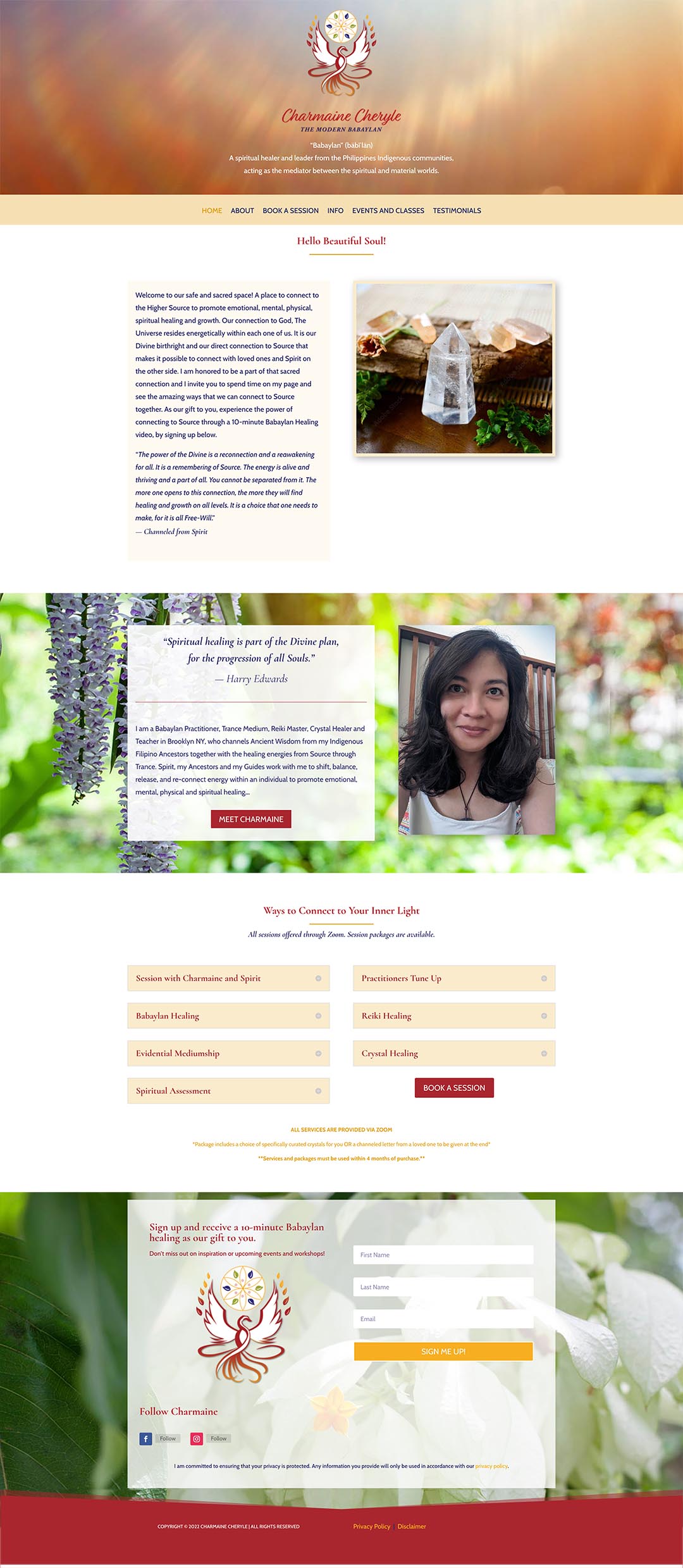 charmaine cheryle website design