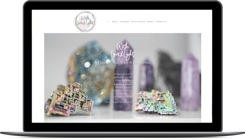 with love and light website design