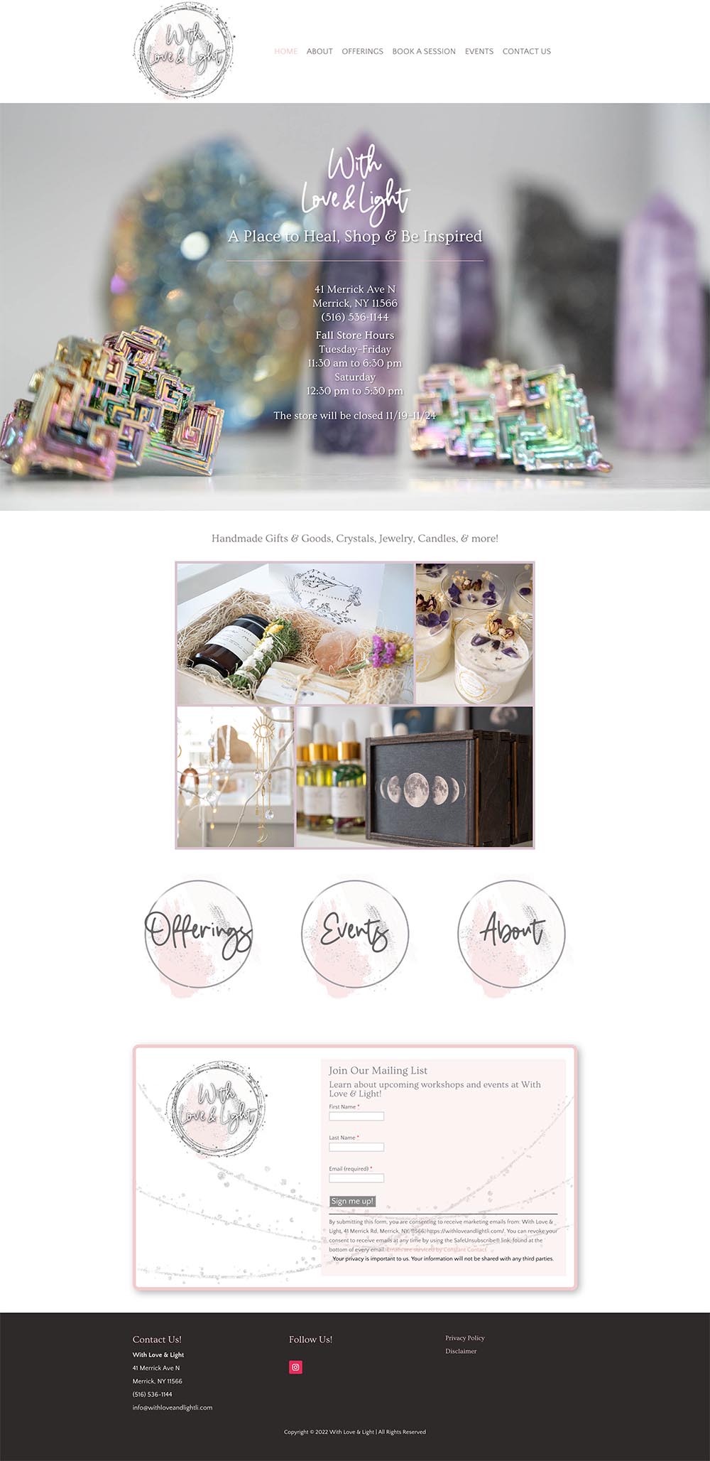 with love & light website redesign