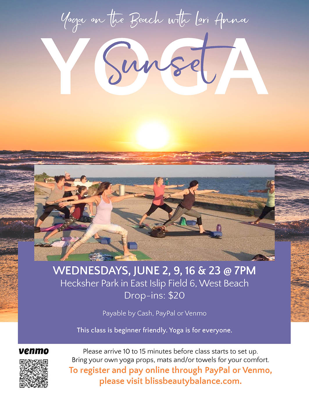 sunset yoga social media image
