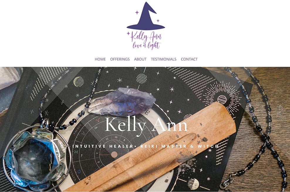 Kelly Ann Love n Light Website Design