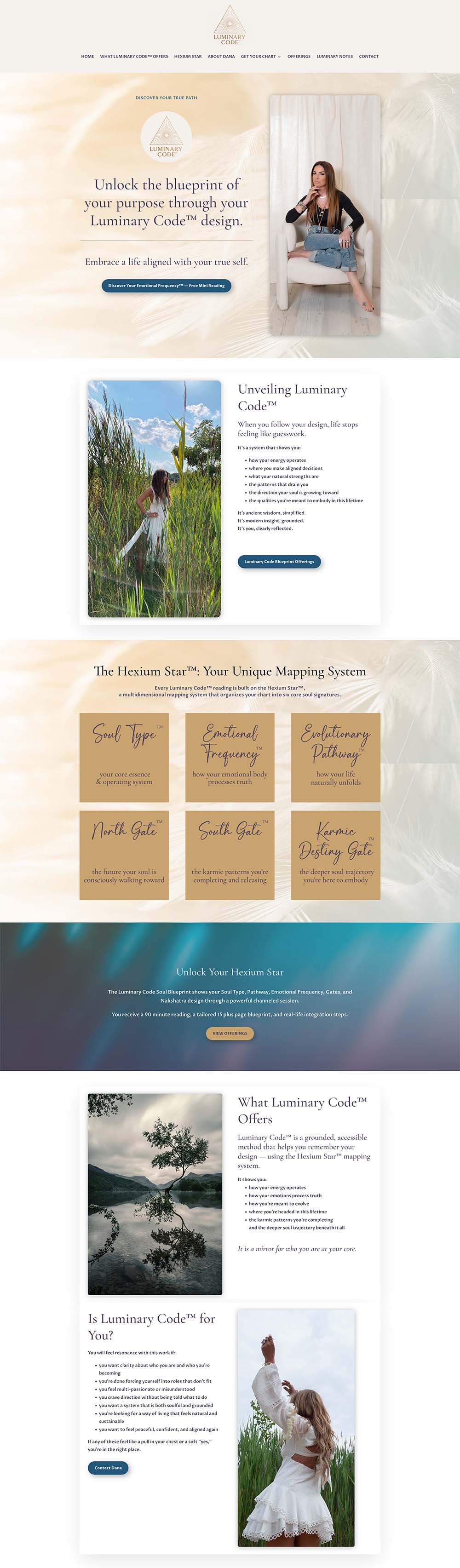 My Luminary Code – Website design