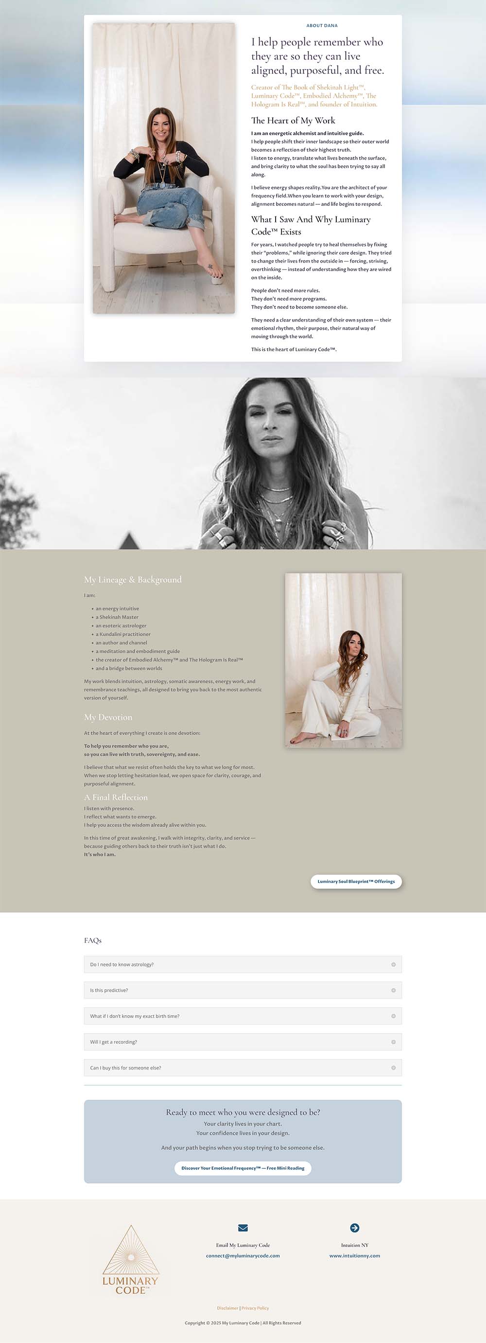 My Luminary Code Website design