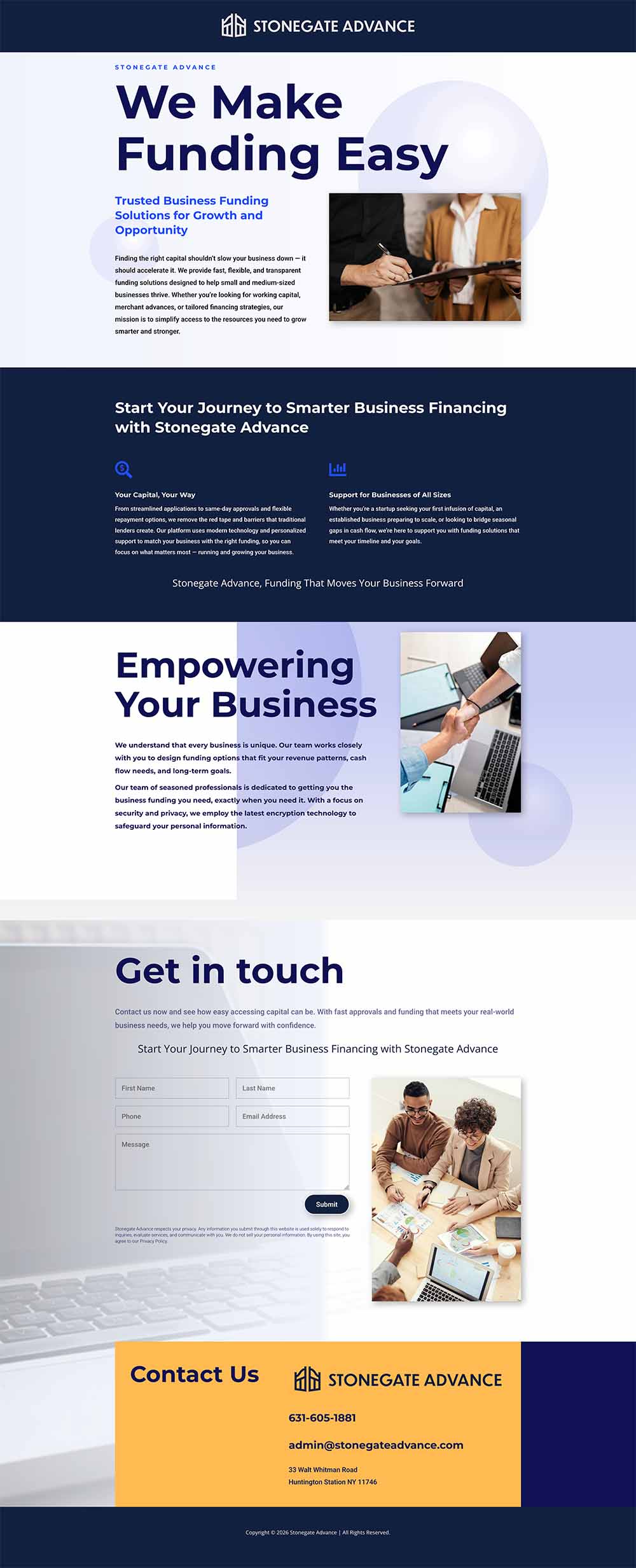 Stonegate Advance, Funding Solutions company