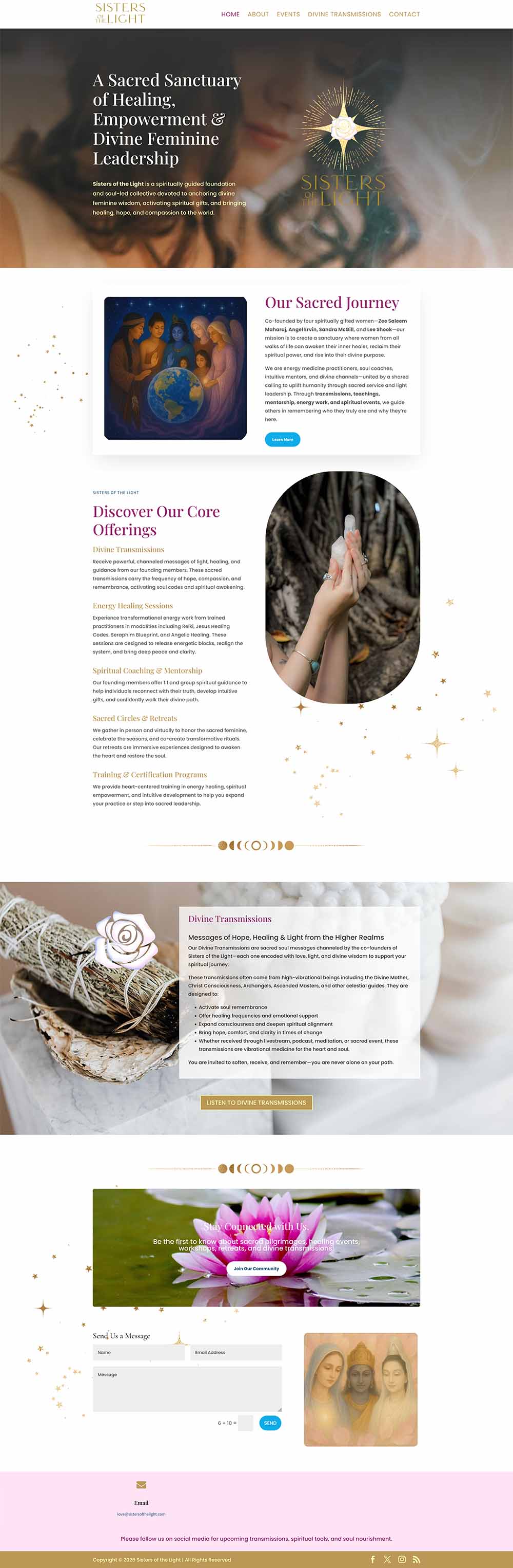 Sisters of the Light—Web site Design