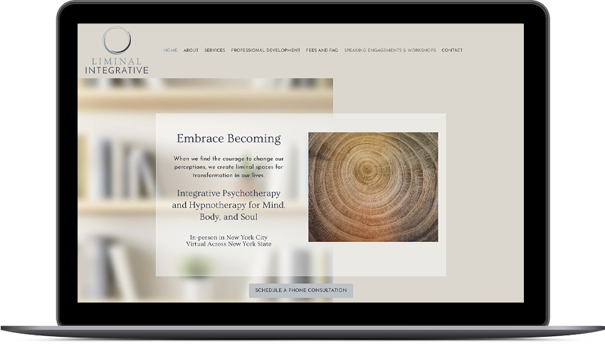 Liminal Integrative Mental Health Counseling website design