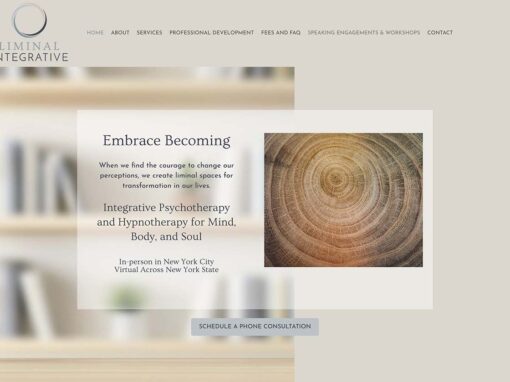 Liminal Integrative Mental Health Counseling—Website Design